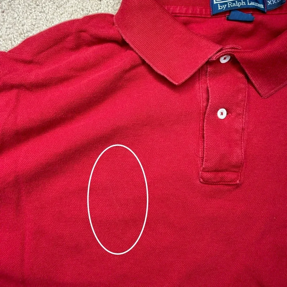 Polo Ralph Lauren Long Sleeve Polo Shirt Men's XXL Red Green Pony Rugby Vintage